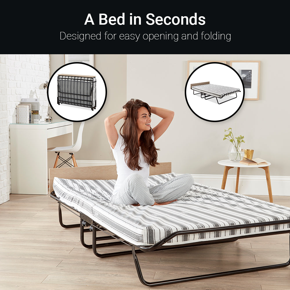 Jay-Be Supreme Folding Bed with Comfort Stripe Mattress Small Double